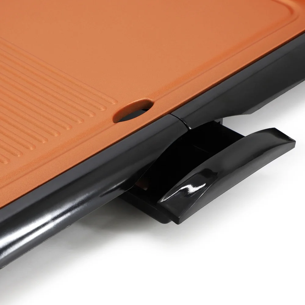 18.89 Inch Electric Grill Griddle Non-Stick Copper Coating Adjustable Temperature 1400W Cooking Area Perfect Family Meals