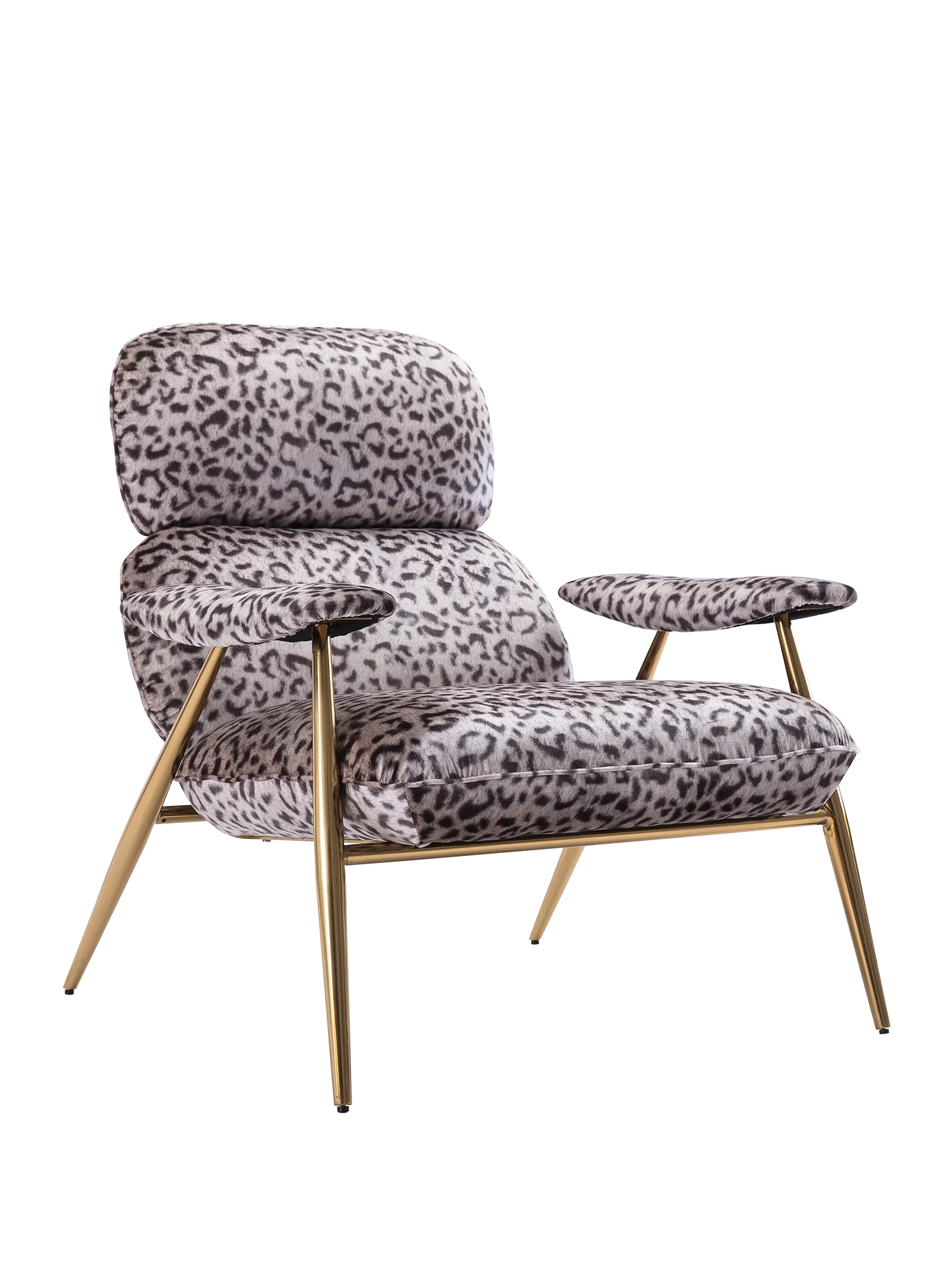 

Wild leopard print leisure single chair original design light luxury museum D1