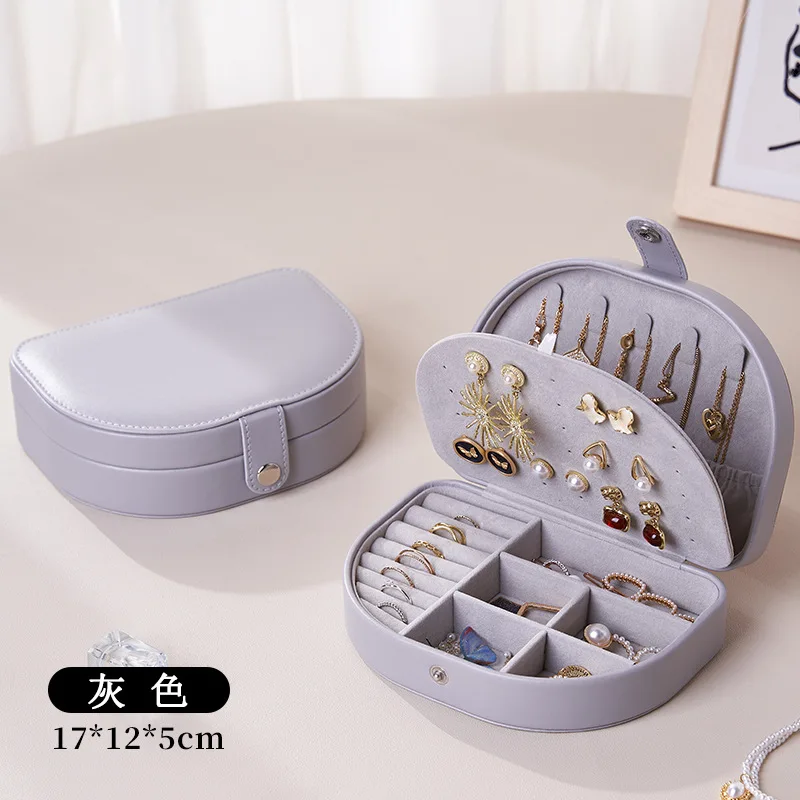 Nueva caja de almacenamiento de joyería Retro de alta gama con compartimentos para joyería portátil, collares, pendientes y pendientes de oro