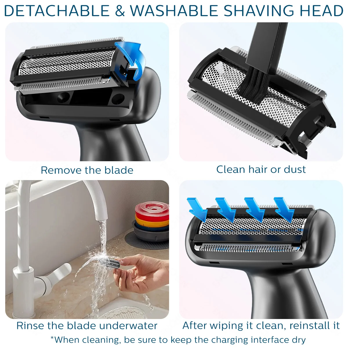 ENCHEN A1 Hair Trimmer Wet&Dry Suitable For The Whole Body Type-C Fast Charge 3-IN-1 Smooth Painless Detachable Blade
