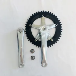 Fixie Bicycle Crankset Aluminum Alloy Single Speed 48T 170mm BCD140mm Square Hole CNC Crankset Racing Retro Bicycle Crank