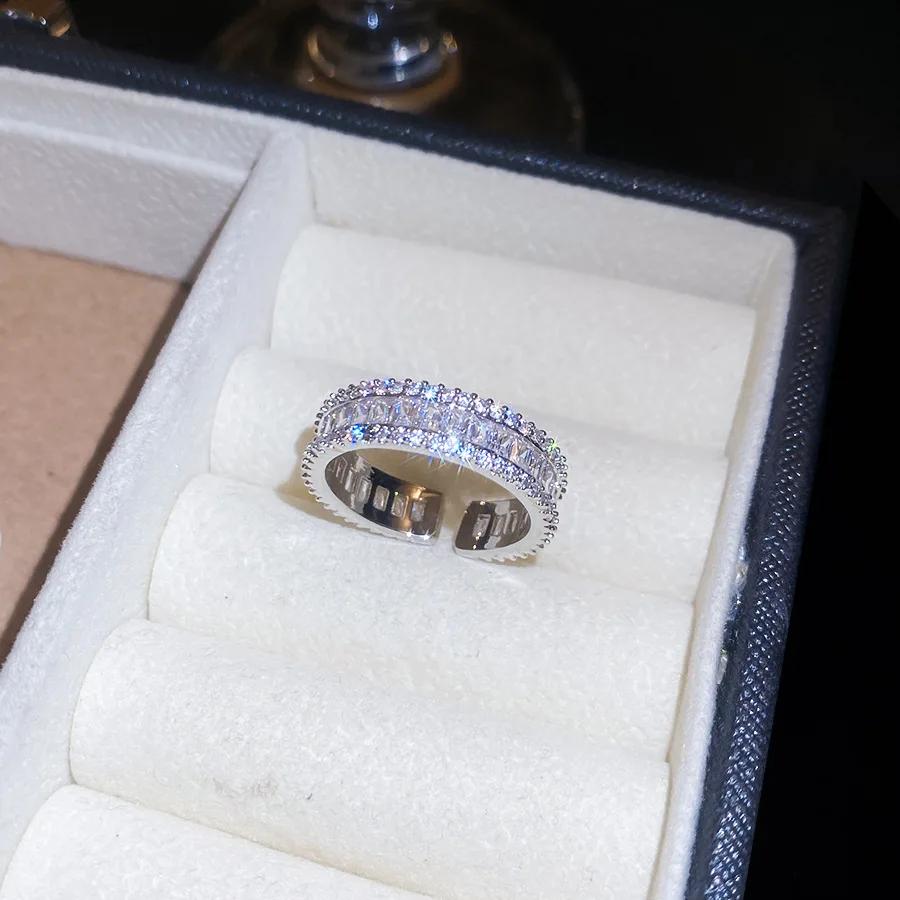 Neuer Vintage Zirkon Hohlperlen Offener Ring Nischen-High-End-Ring Sanfte Ausstrahlung Modeschmuck Paarringe für Herren Luxus – Detail 9
