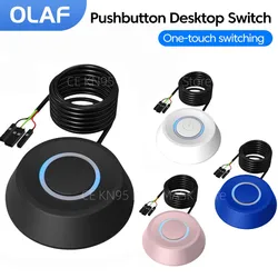 Pushbutton Computer Desktop Power Switch PC Button LED Light PC Motherboard External Start Power On/Off Button Extension Cable