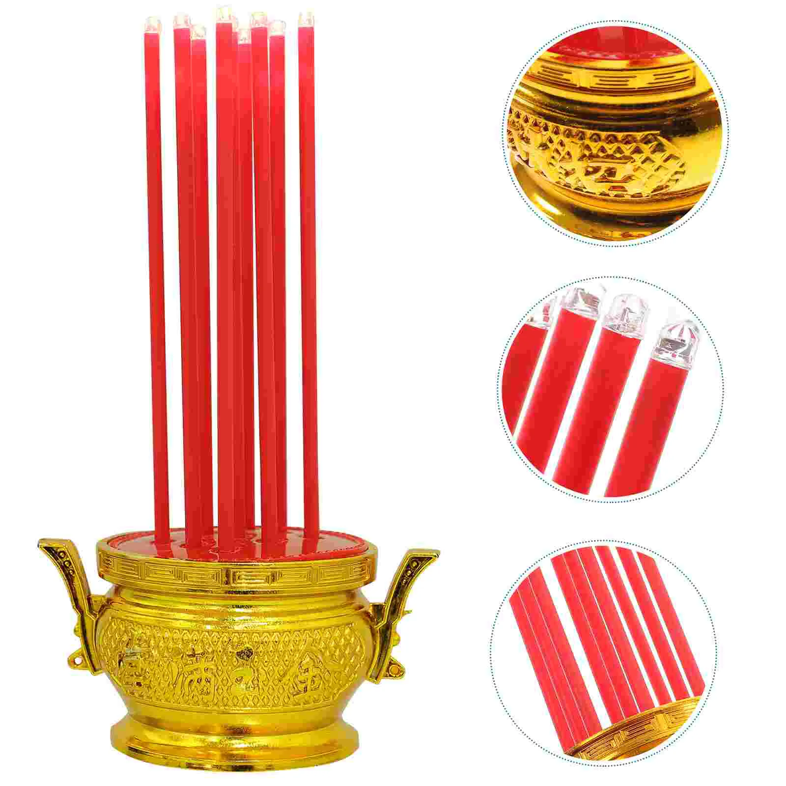 

Decorate Electronic Incense Burner Holder LED Smokeless Plastic Censer for Home