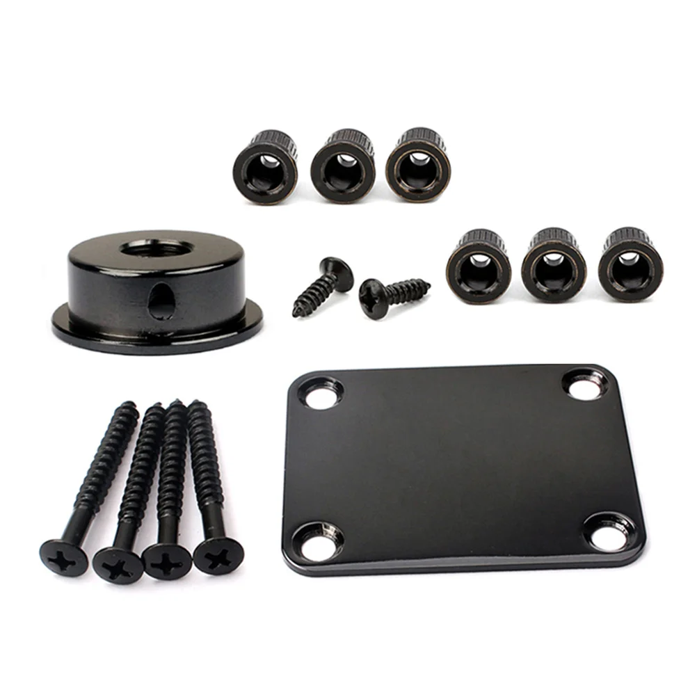 

1 set 1 Set 4-Hole Metal Guitar Neck Plate With Screws Replacement Parts For Electric Bass Guitar Repair Accessories