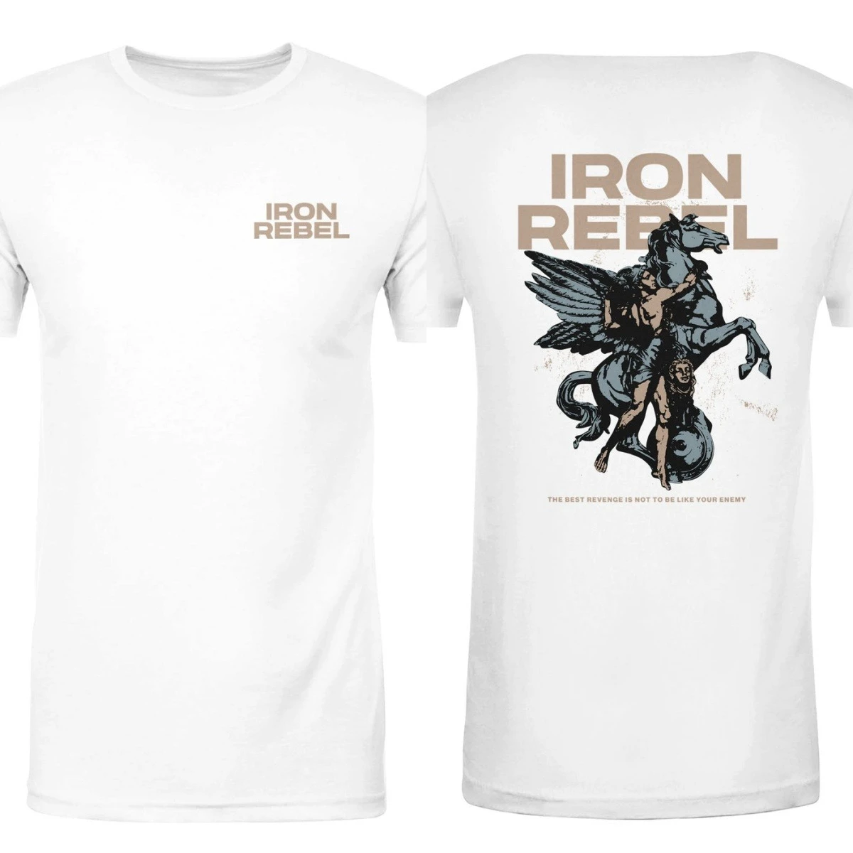 Pop Pegasus Tee Premium Fitted Gym T-Shirt GYM Graphic Cotton Tee Printing High-end Luxury Unisex Style Both of Men and Women