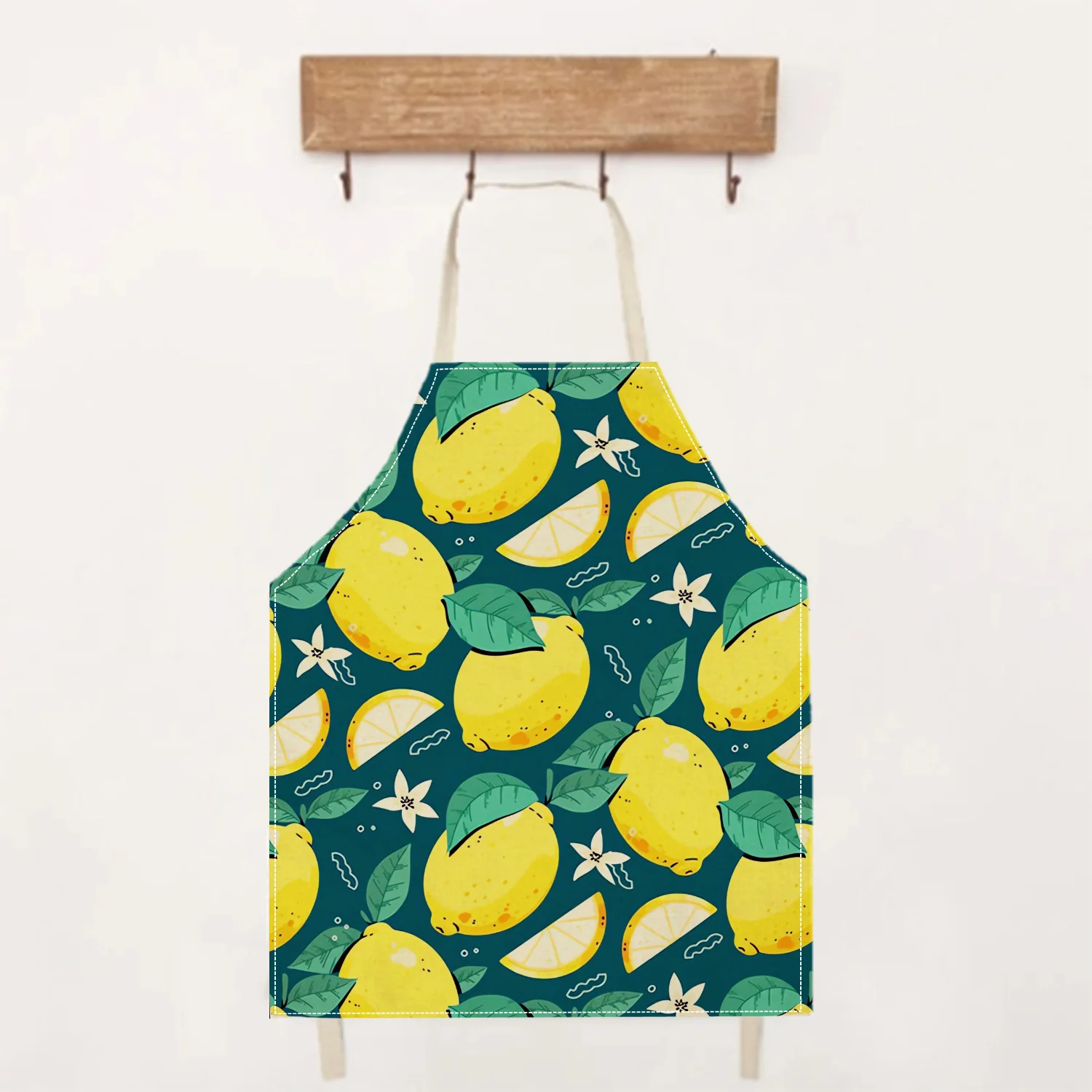 1pc Lemon Print Apron Fresh Fruit Kitchen Cooking Baking Gift Cute Design For Home Cooking And Baking