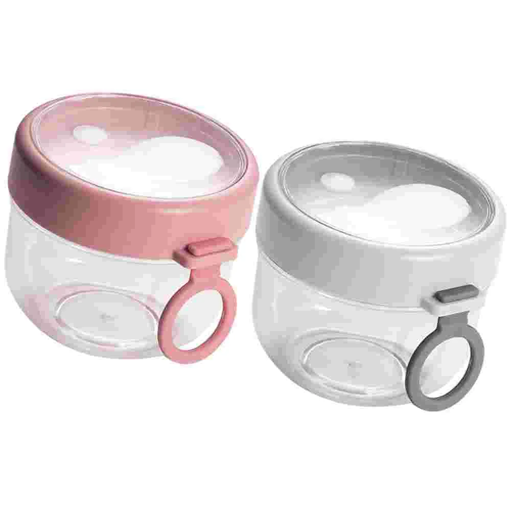 

2 Pcs Sugar Container with Spoon Oatmeal Bowl Pickle Cookie Jar Overnight Oats Containers