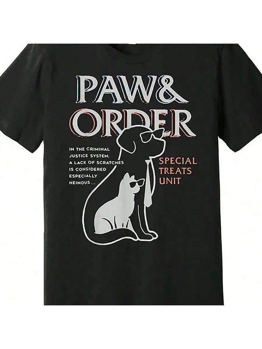 Paw Order Special Training Dog And Cat Feline Unit Pets Premium 562025 Funny Men's Short Sleeve Graphic T-Shirt Collection Black  100% Cotton Trendy Y2K Short-Sleeve Tee-Soft, Quick-Drying, Moisture-Wicking, Great Gift for Christmas or Halloween.