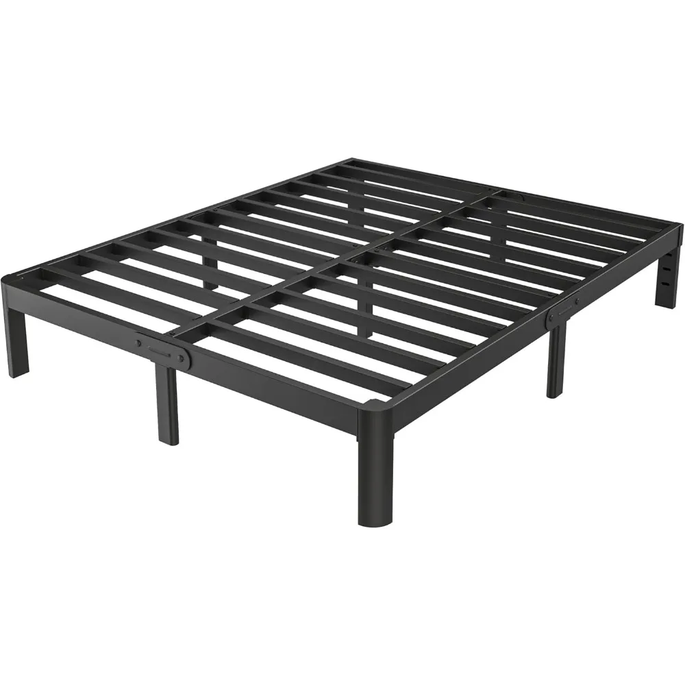 

Black Large Bed Frame 12 Inches, Metal Large Bed Frame Without Box Spring, DIY Headboard Hole, Heavy-duty Steel Bracket 35