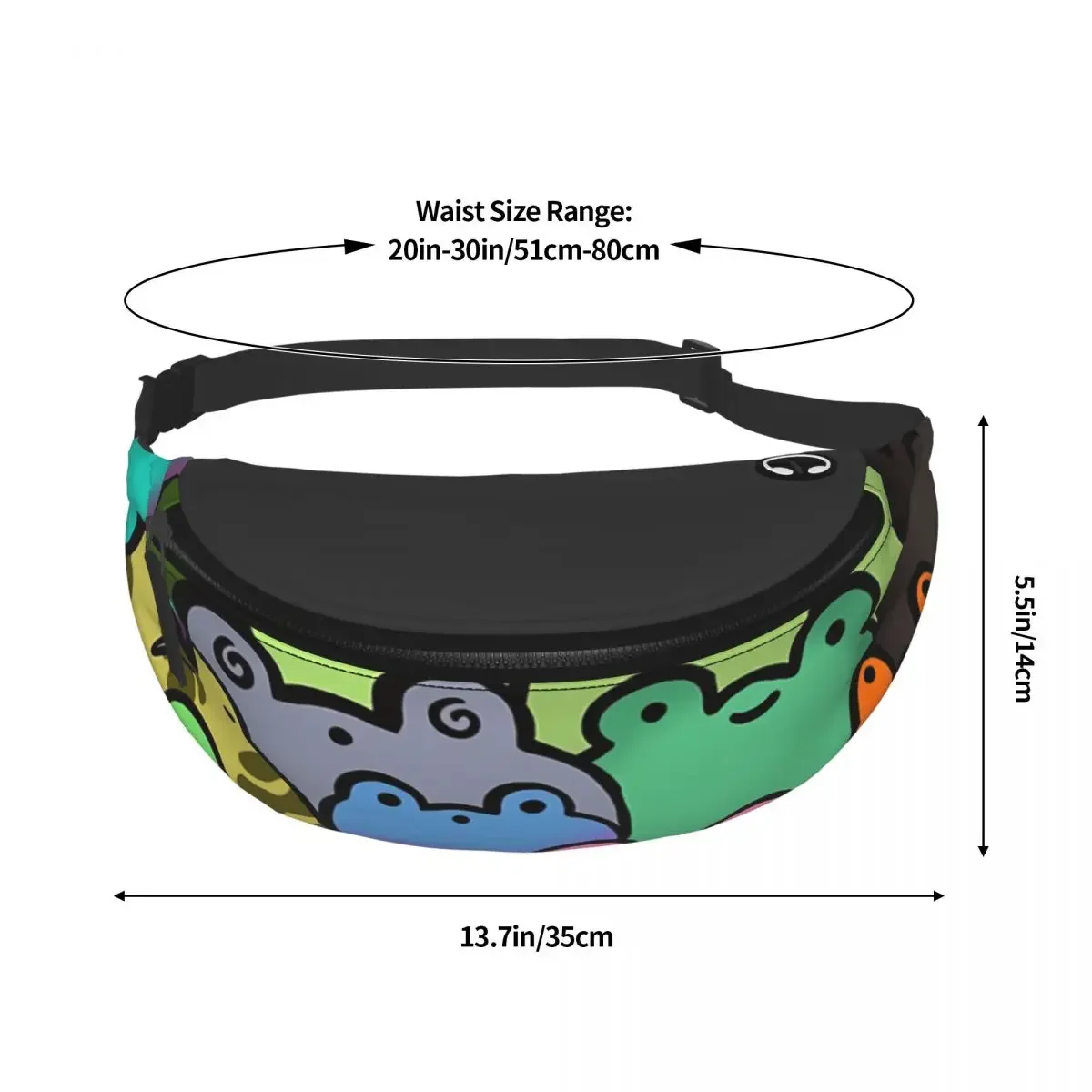 Froggy Bunch Printed Waist Bags Men Women's Fanny Pack Casual Sport Banana Bags Belt Pouch