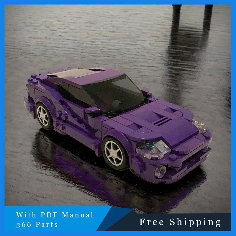 366PTS Paars Luxe Lage Plaat Supercar Technische Modulaire MOC Creatieve Bouwstenen Model Kinderen DIY Set Festival Gift