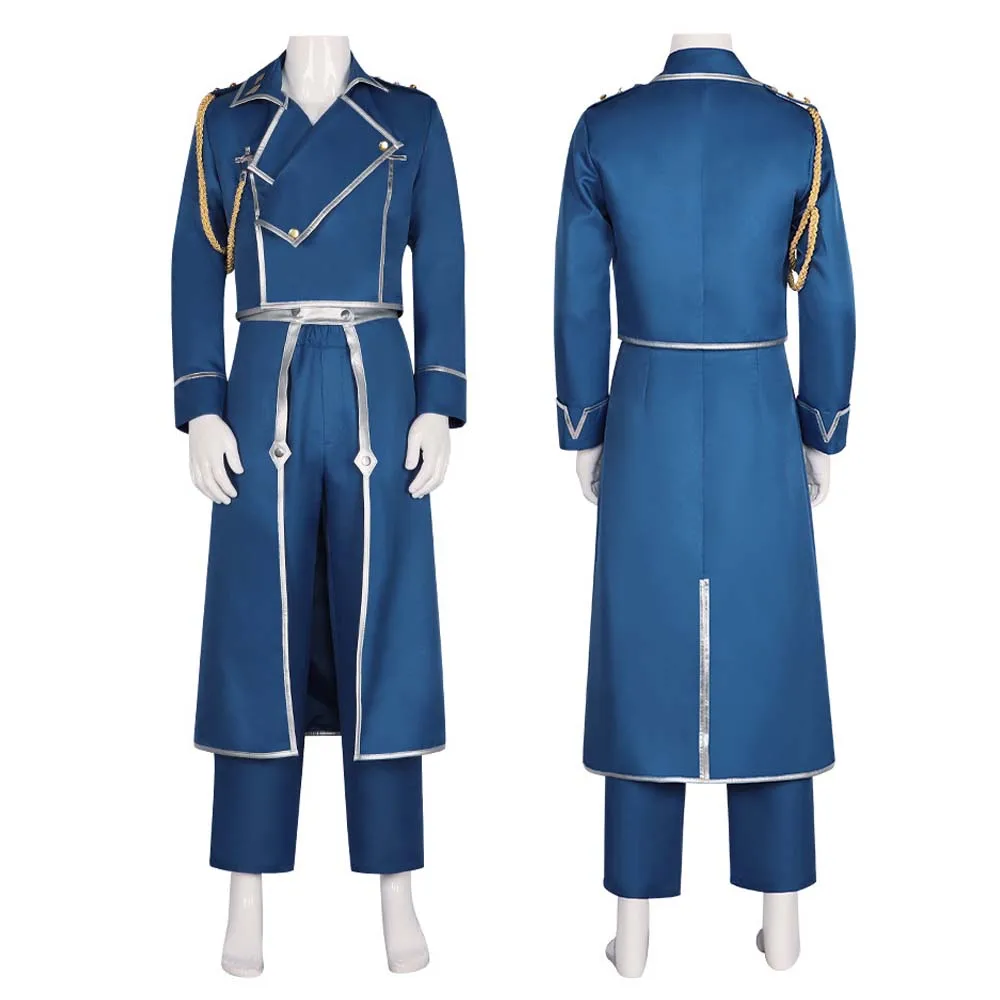 Costume de combat pour homme Fullmetal Alchemist Roy Mustang ou perruque noire