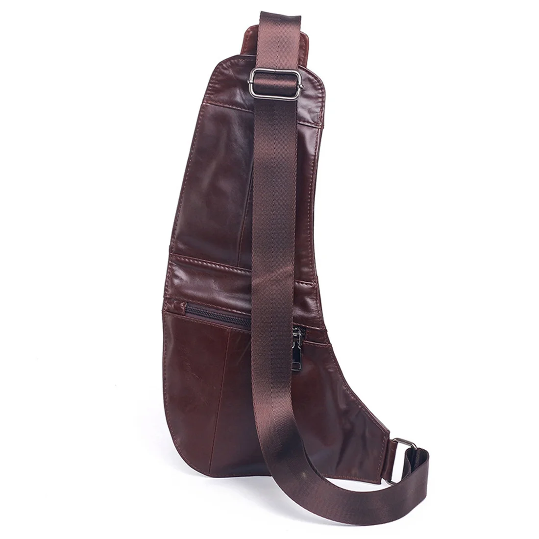 Imagem -05 - Mochila de Couro Genuíno para Homens Bolsas Crossbody de Ombro Viagem Retro Pele Natural Mochila Única Mochila Bolsa de Peito do Mensageiro