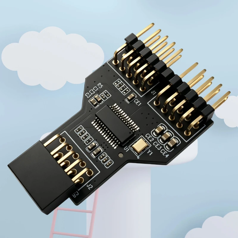 Motherboard USB 9Pin Interface Connector Splitter 1 to 2 Adapter 9-pin USB HUB USB 2.0 Connector for USB2.0 RGB Bluetooth Device