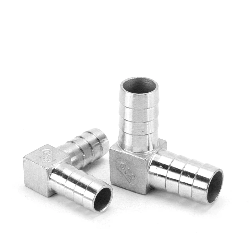 8 10 12 15 20 25 32 40mm Hose Barb 304 Stainless Steel Elbow 90 Degree Pipe Fitting Connector For Water Gas Fuel Oil Hose Pipe