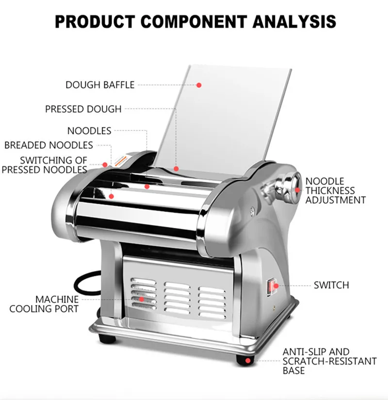 2 Blades Hot Sale Electric Tortilla Pasta Maker Machine Cookie Press Dumpling Wrappers Dough Roller Empanada Maker