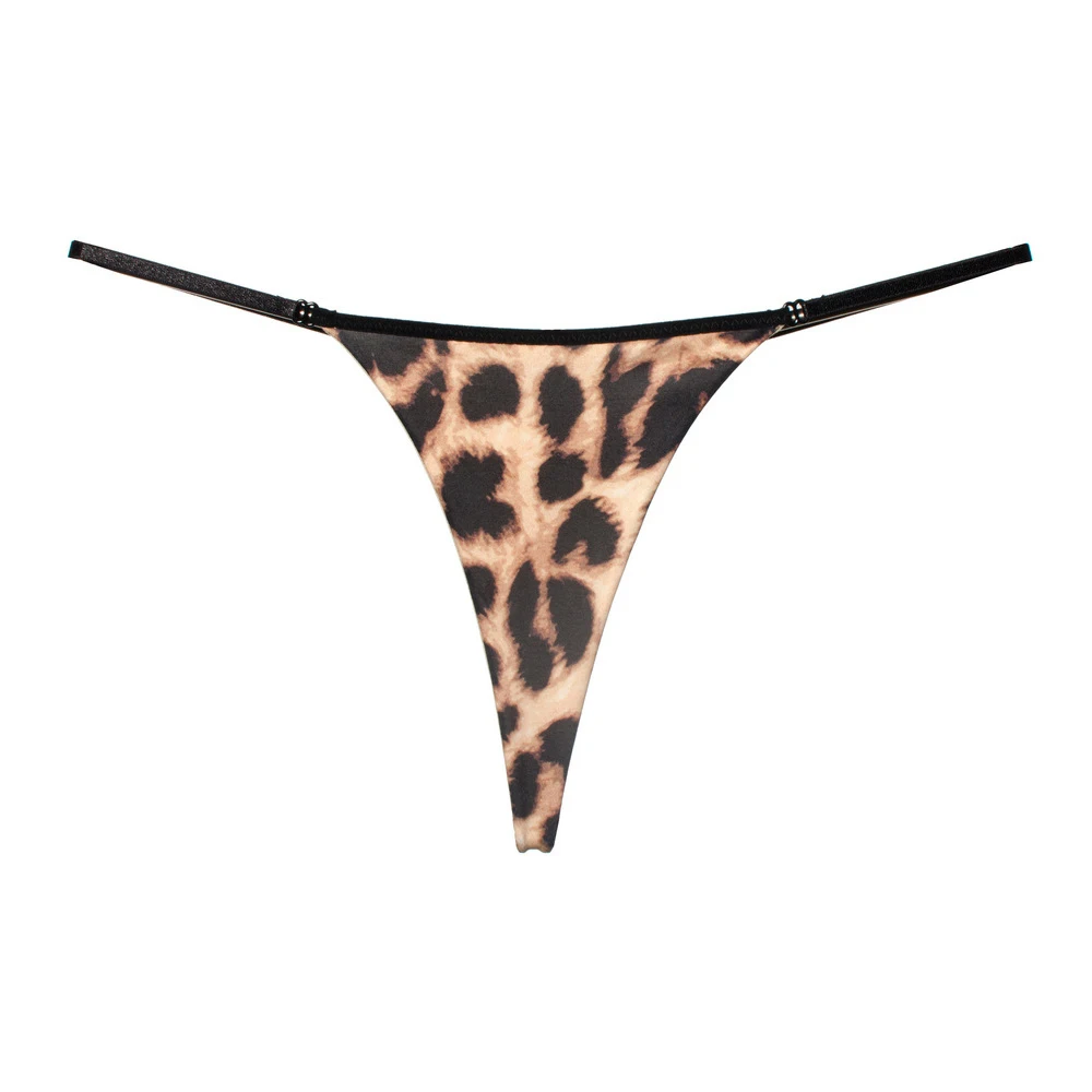 Senhoras mulheres t-back cintura baixa cinto fino sem costura feminino tanga leopardo g-string calcinha sexy briefs