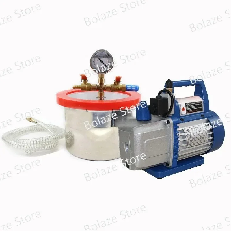 Diameter Epoxy Resin Vacuum Defoaming Barrel With 12MM Thickness Acrylic Lid Stainless Steel 3L Vacuum Degassing Chamber 20CM
