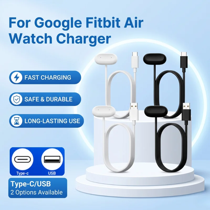For Google Fitbit Air Watch Charger Type C/USB C Magnetic Smart Watch Charging Cable for Smart Bracelet Watch Charging Dock