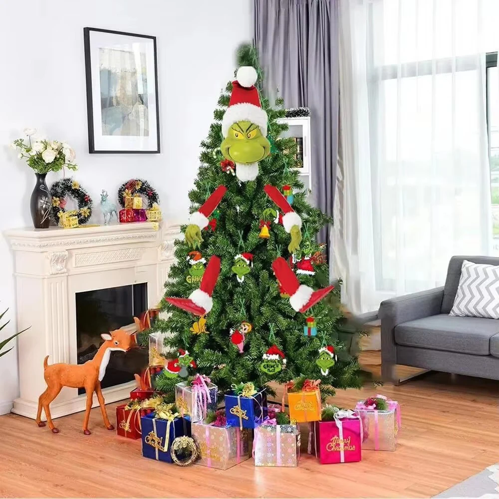5PCS Arm Bein Kopf Ornamente Halter Baum Dekor Weihnachten Stola Gefüllte Steck Topper Girlande Ornament für Weihnachten Baum