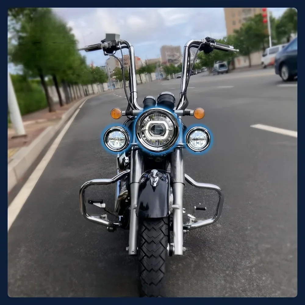 مناسبة للدراجات النارية مقاس 7/4.5 بوصة مع غطاء حماية المصباح الأمامي Hat Brim Lifan V16/Plus