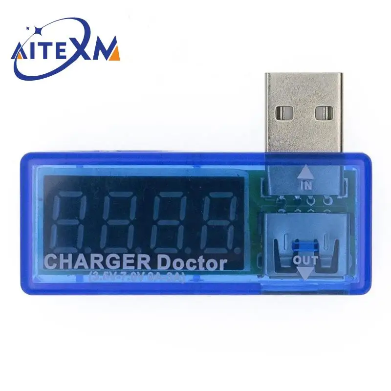 Digital Display Hot Dual USB / Mini USB Power Current Voltage Meter Tester Portable Mini Current and Voltage Detector Charger