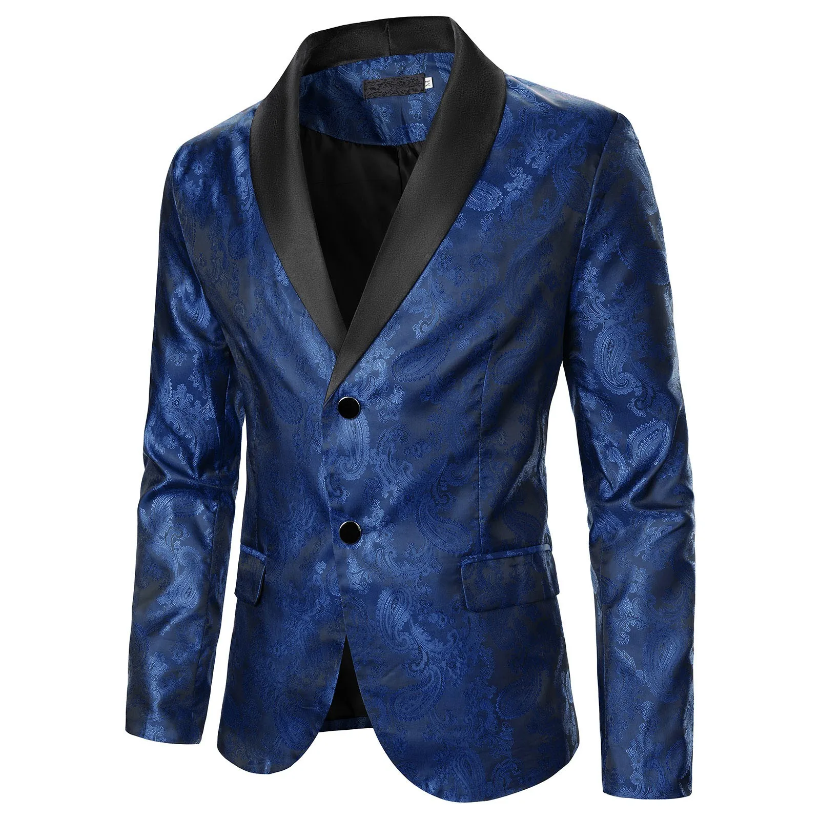 Men Suit Coat Paisley Pattern Bright Jacquard Fabric Contrast Color Party Luxury Design Causal Fashion Slim Fit Men Blazer