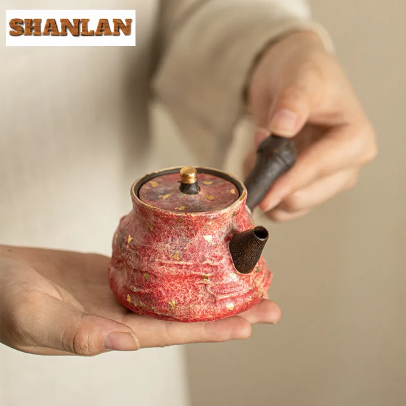 

200 мл каменная руда, цветная керамика, чайник, бутик, чайник с боковой ручкой и фильтром, древний горшок, чайник для замачивания чая, чайная посуда, ремесло