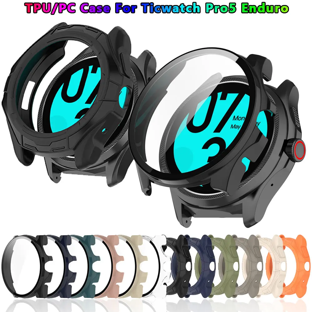 PC TPU Case Cover For Ticwatch Pro 5 Enduro Protective Shell Frame Bumper Ticwatch Pro5 Enduro Smart Watch Protector Accessories