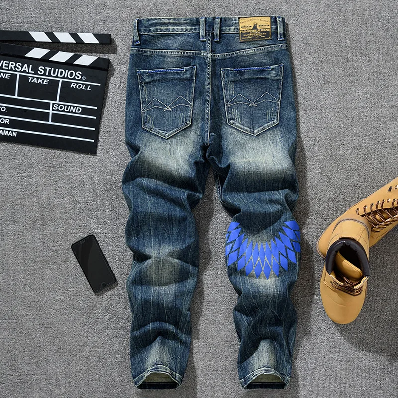 Vaqueros de estilo coreano a la moda para hombre, tubo recto pequeño ajustado, estilo retro vintage, pantalones vaqueros lavados fluidos