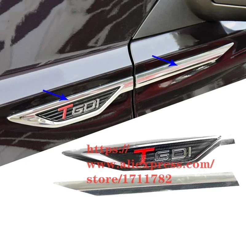 ABS Chrome Fender Door Decoration Sticker for Chery TIGGO 8 PRO MAX,TGDI Logo Sticker 609000953AA,609000955AA