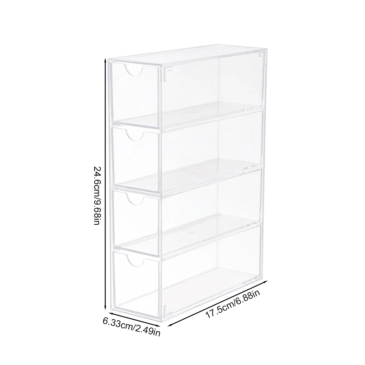 Acrylic glasses storage box transparent 4-layer storage box with 4 drawers for watches glasses and cosmetics