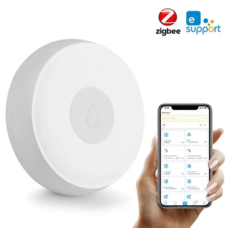 

Ewelink Zigbee3.0 Smart Water Leak Sensor Wireless Flood Detector Water Leak Alert Detection Water Level Overflow Alarm