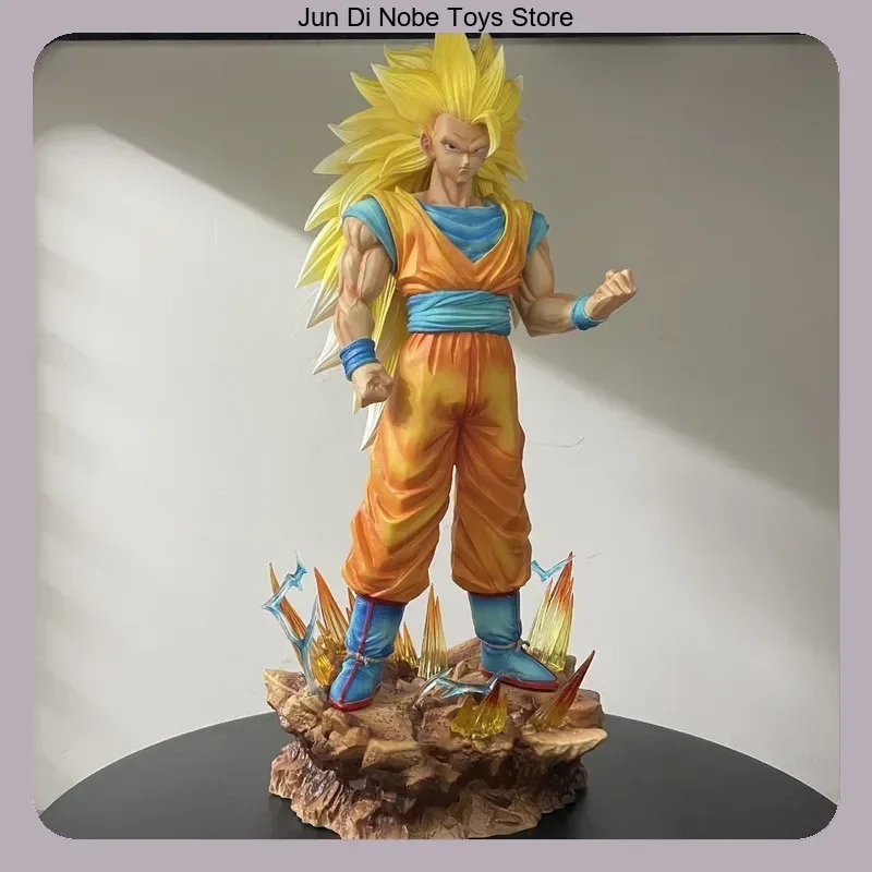 

35cm Dragon Ball Super Saiyan 3 Goku Standing Pose Interchangeable Hands Anime Figure Collectible Toy