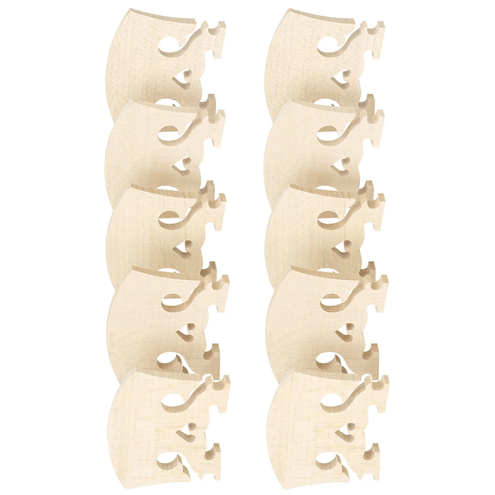 

10pcs Maple Violin Bridge Wood Replacement Part Supplies Accessories For Instrument Performance Practice Durable Tone