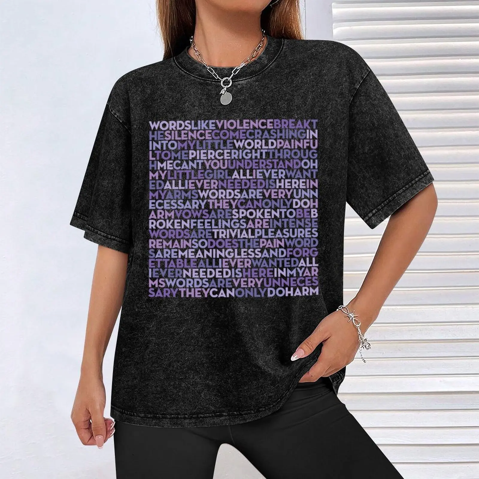 استمتع بالصمت - وضع Depeche (الكلمات) v.5 تي شيرت ملابس الهبي خمر الأساسية تي شيرت تي شيرت رجالي