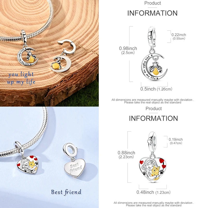 925 Sterling Silber Charm-Perlen Tagebuch Film Haus Sonne Mond Flugzeug Reise Kaffee DIY Armband Halskette Schmuck Geschenk für Frauen – Detail 4