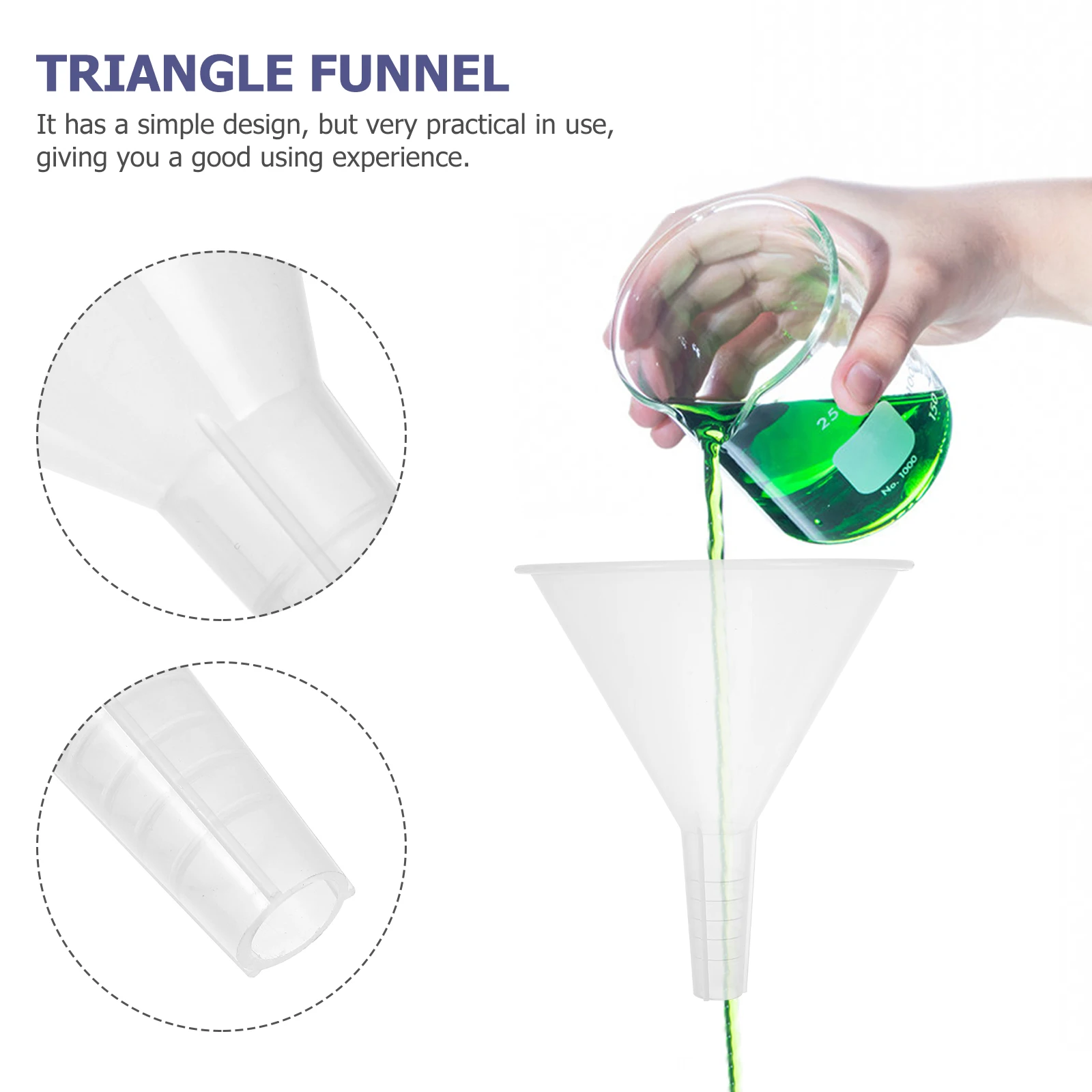 

5 Pcs Experiment Funnel Labs Filter Laboratory Filling Scientific Plastic Triangle