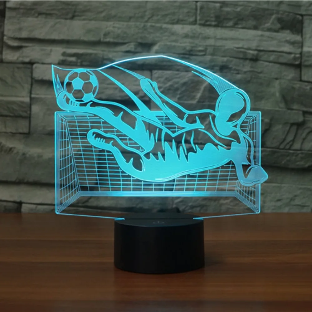 Nighdn-Veilleuse LED avec figurine de gardien de but de football, lampe 3D, veilleuse proxy, veilleuses pour sommeil, décoration de la maison et de