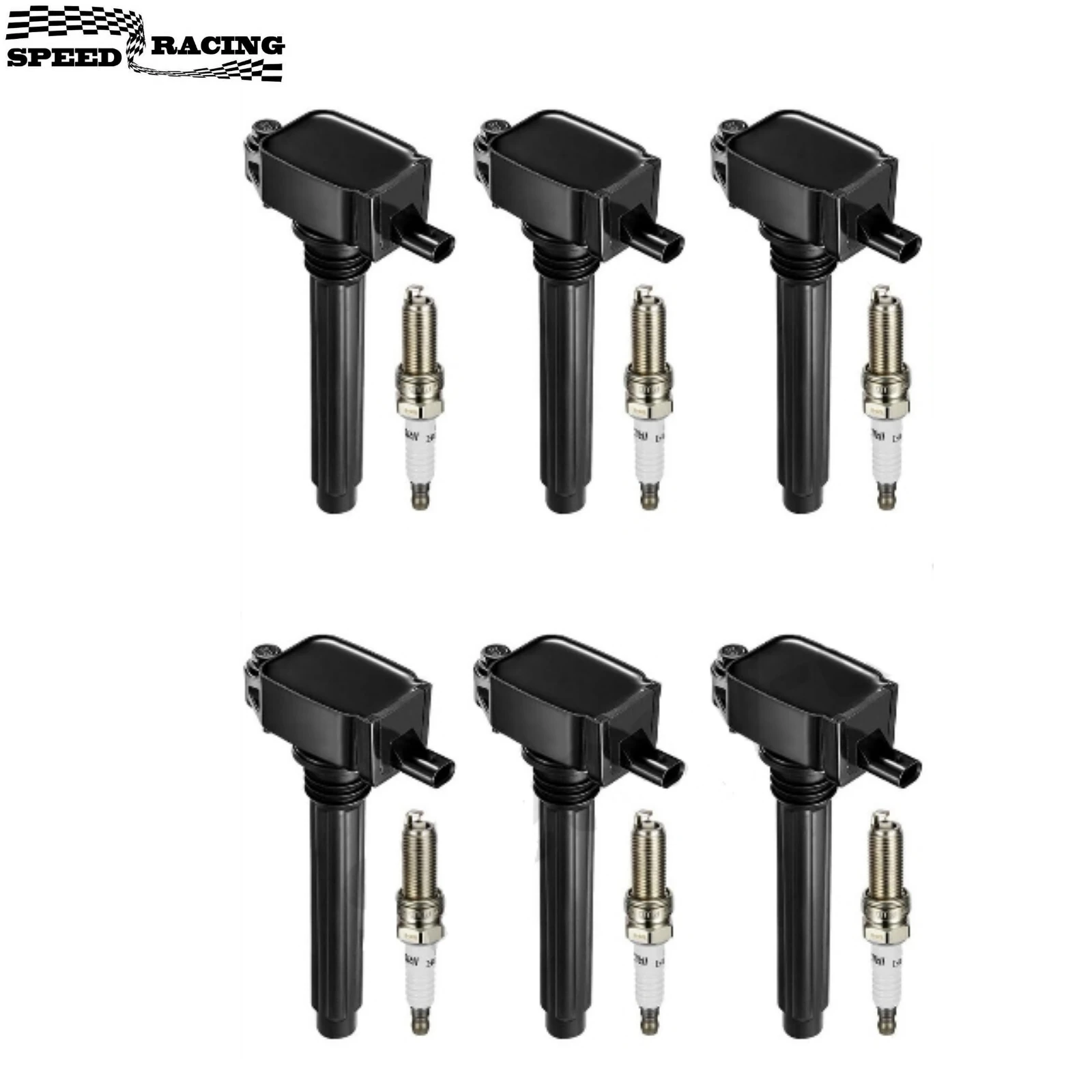 

05149168AI 2505484816 5149168AH 5C1848 0221504032 6 Pack Ignition Coils and Spark Plugs for Dodge Charger Jeep Ram Chrysler