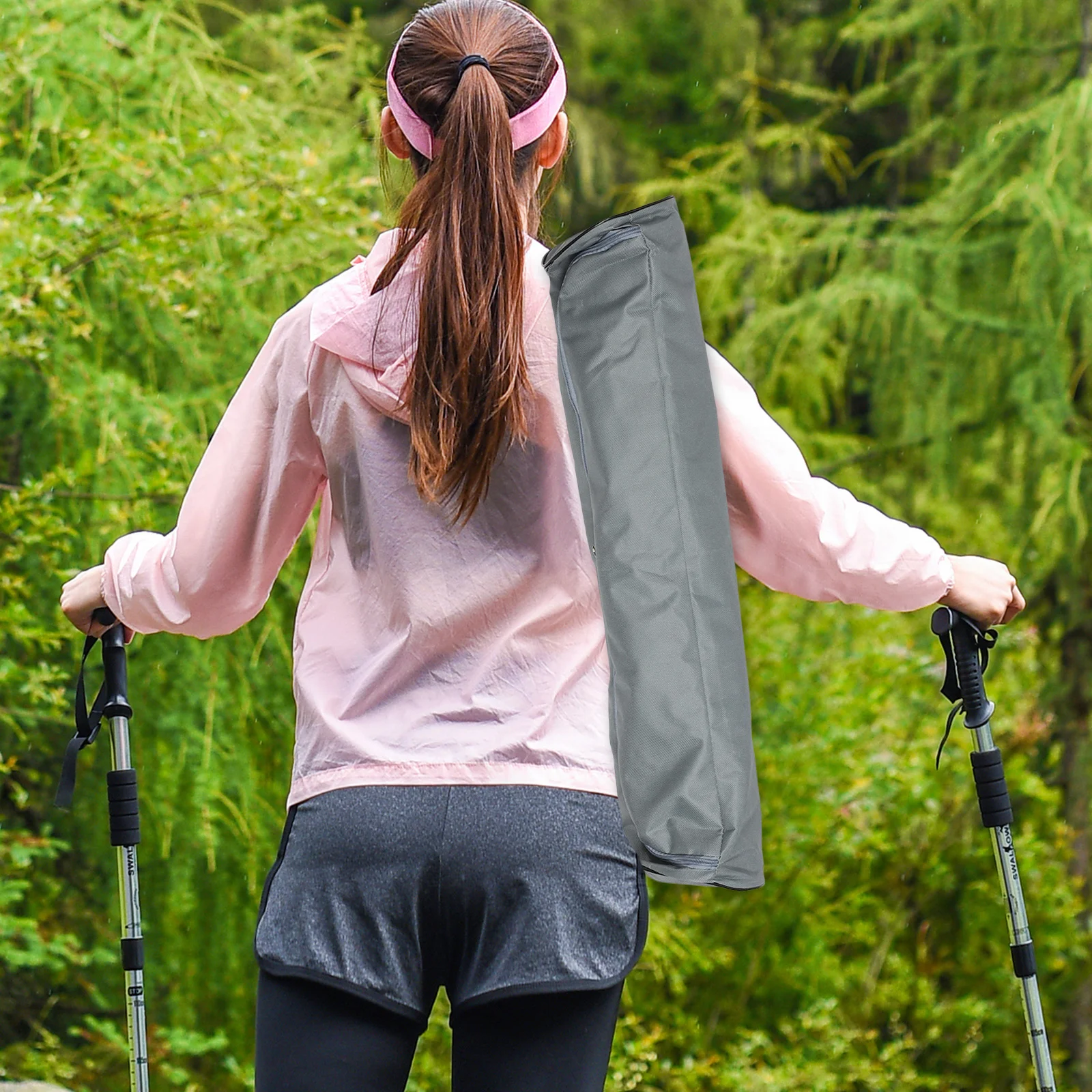 

Rubber Yoga Mat Backpack Grey Waterproof Exercise Carrier Bag Adjustable Strap Multi-Functional Outdoor Gym Storage