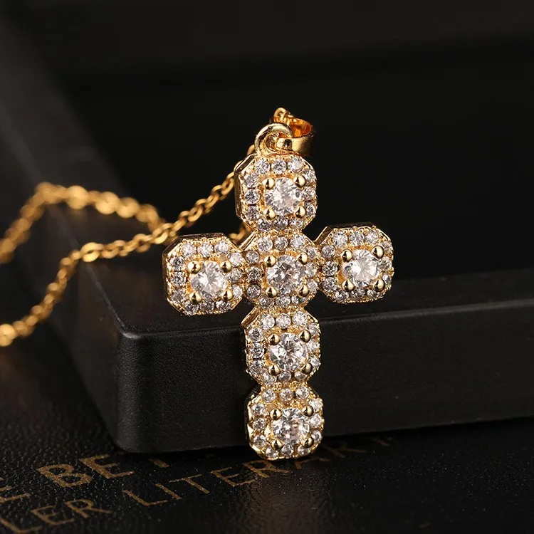 

Fashionable, versatile, niche and light luxury, women's sweater chain, women's cross-shaped zircon necklace