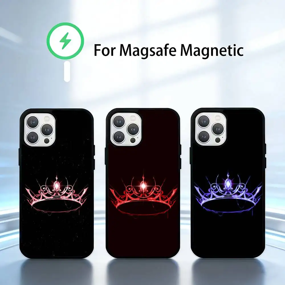 

C-C-Crown Phone Case For iPhone 17,16,15,14,13,Pro,Max,Plus,Magnetic For Magsafe Wireless Charging