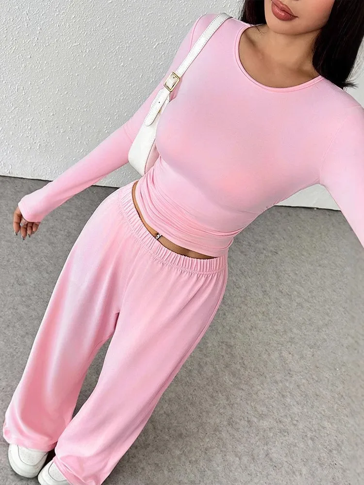 ゆったりとしたストレートレッグのワイドカジュアルパンツ レディース エレガントで快適なミッドウエスト/ローウエストパンツ PVC素材/PU素材