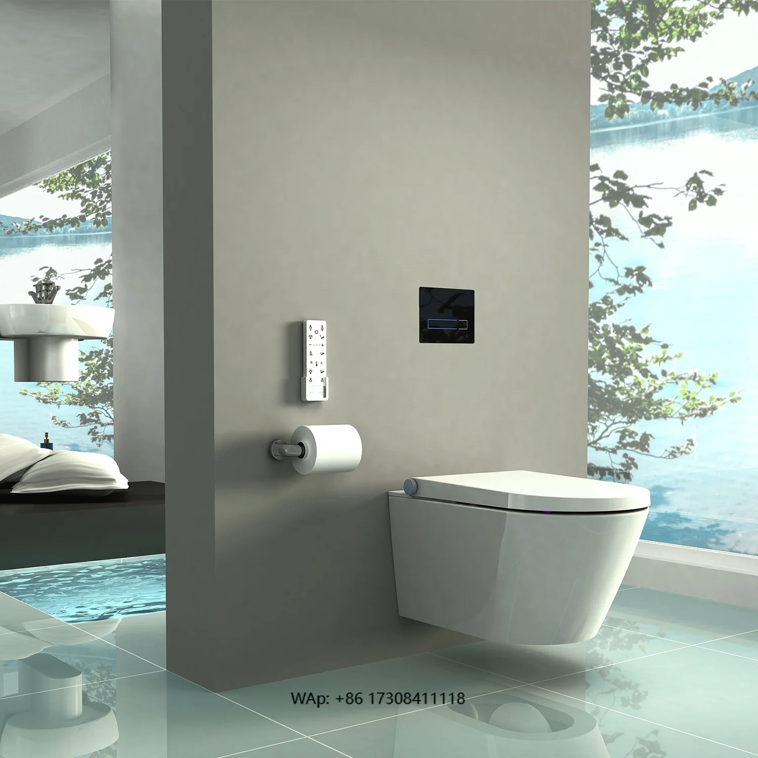 

Luxury High Class Auto Flushing Dual Flush Wall Hung Bowl Auto Washing Automatic Luxury Intelligent Toilet