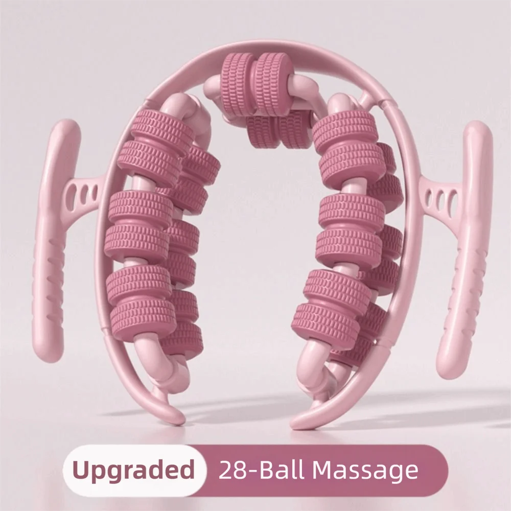 Portable Annular Leg Clamp Massager Ring-Shaped 28 Wheel Manual Leg Massager Handheld 360-degree Rotation Slimming Roller Tool