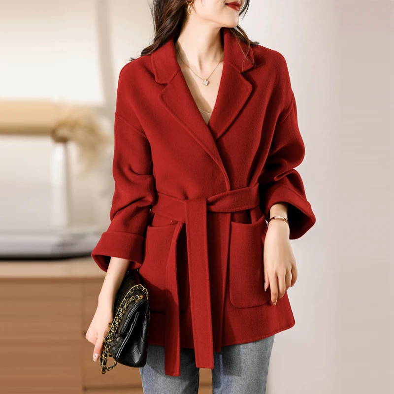 2025 Women's 100% Cashmere Thick Double sided Jacket Classic Multi functional Fashion Suitable for Business