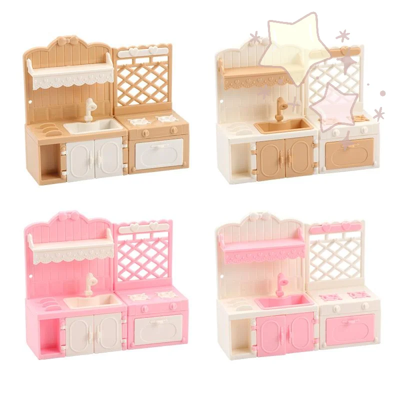 

[TJ]1/12 Dollhouse Simulation Kitchen Display Cabinets Model For Miniature Kitchen Furniture Decoration Pretend Play Toys