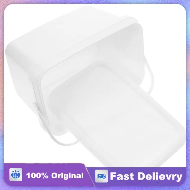 

White 0.8 Gallon Paint Bucket 3L Rectangular Hand-held Wide-mouth Container for Paint Storage Outdoor Use PP Material